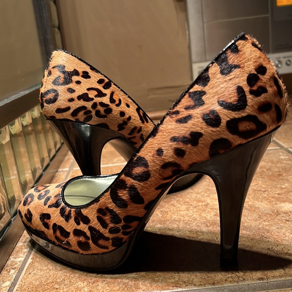 Alfani Leopard Print Cow Hair Pumps